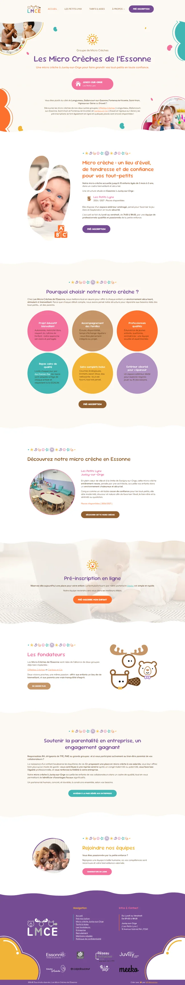 Site internet réalisé pour Les Micro Crèches de l'Essonne